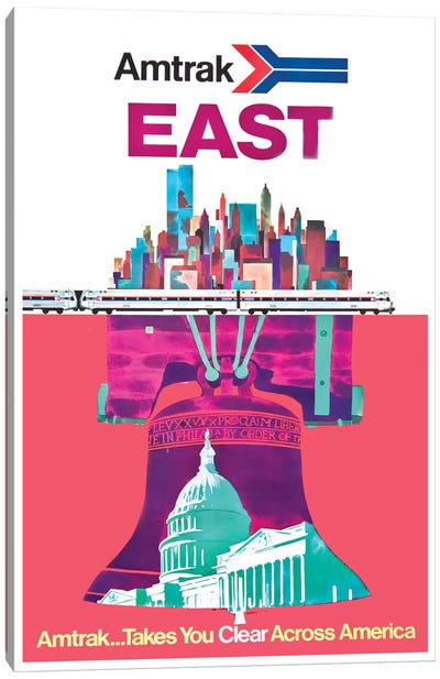 Amtrak East: Amtrak…Takes You Clear Across America Canvas Art Print - Connecticut Art
