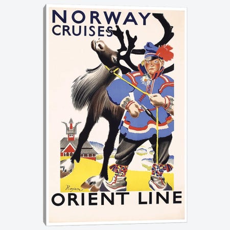 Norway Cruises, Orient Line Canvas Print #LIV241} by Unknown Artist Canvas Wall Art