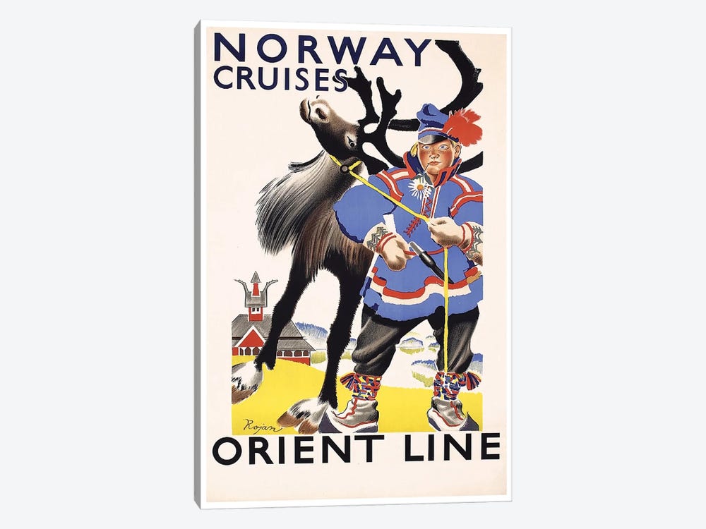 Norway Cruises, Orient Line by Unknown Artist 1-piece Art Print