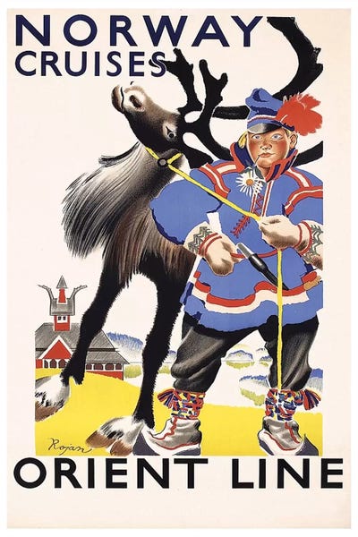 Vintage Travel Posters: Norway Cruises, Orient Line by Unknown Artist