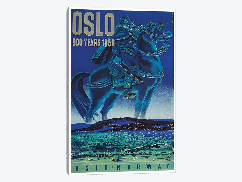 Oslo, Norway: 900 Years 1950 by Unknown Artist 1-piece Canvas Wall Art