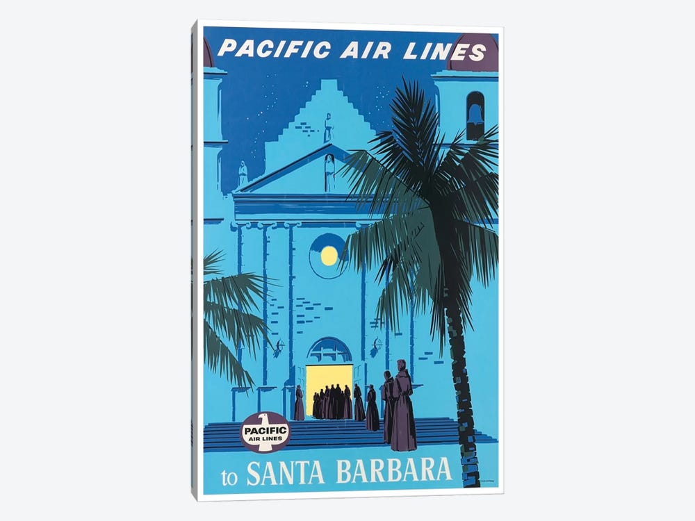 Pacific Airlines To Santa Barbara by Unknown Artist 1-piece Art Print