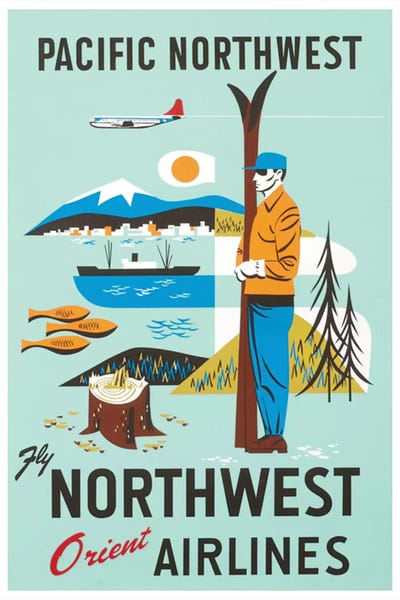Canada: Pacific Northwest - Fly Northwest Orient Airlines by Unknown Artist