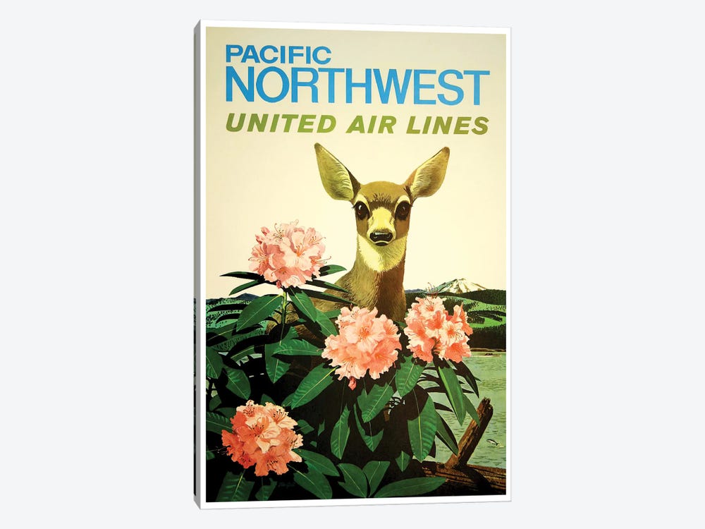 Pacific Northwest United Air Lines 1-piece Canvas Wall Art