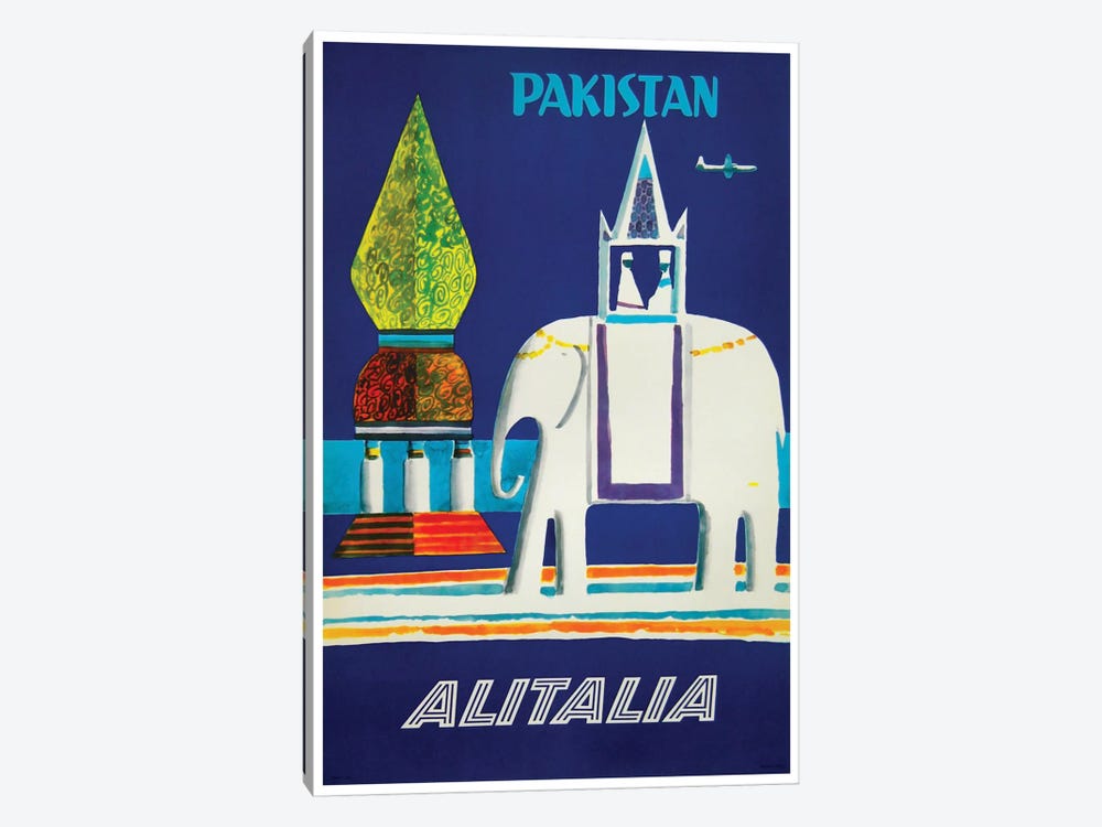 Pakistan - Alitalia  by Unknown Artist 1-piece Canvas Print