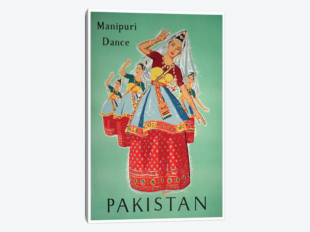 Pakistan - Manipuri Dance by Unknown Artist 1-piece Canvas Art Print