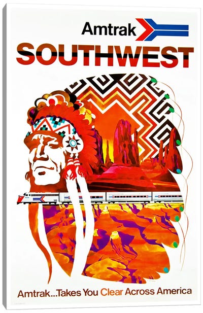Amtrak Southwest Canvas Art Print - Vintage Travel Posters