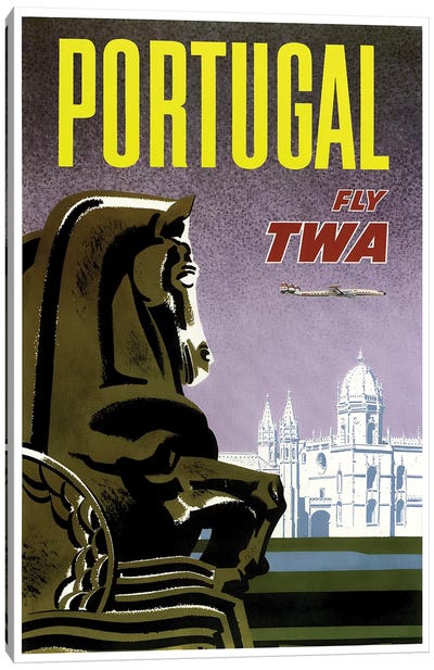 Portugal - Fly TWA Canvas Art Print - Travel Posters