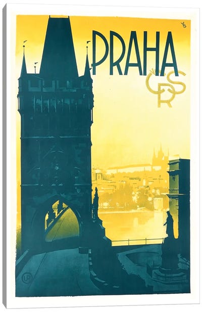 Praha (Prague) Canvas Art Print - Vintage Travel Posters