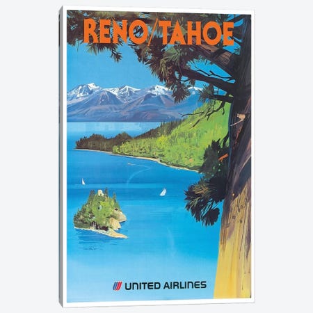Reno/Tahoe - United Airlines Canvas Print #LIV273} by Unknown Artist Canvas Art Print