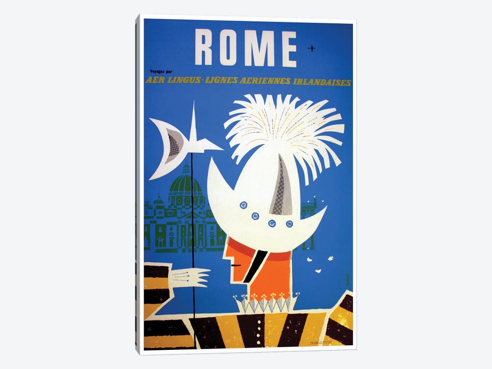 Rome - By Aer Lingus by Unknown Artist 1-piece Canvas Art Print
