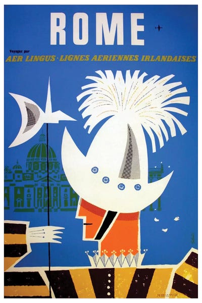 Vintage Travel Posters: Rome - By Aer Lingus by Unknown Artist