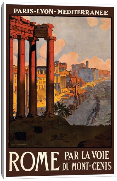 Rome Par La Voie Du Mont-Cenis Canvas Art Print - Rome Travel Posters