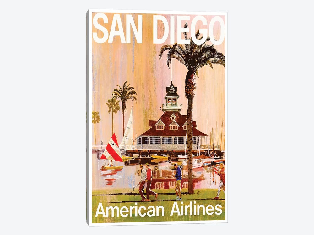 San Diego - American Airlines by Unknown Artist 1-piece Canvas Art Print