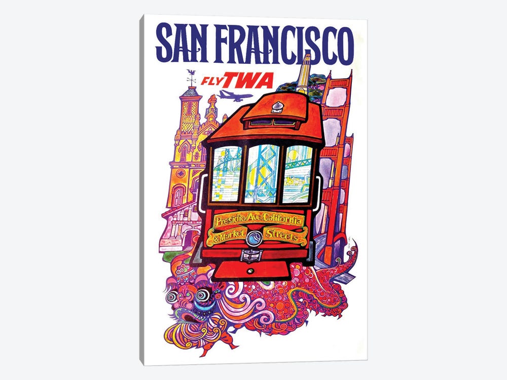 San Francisco - Fly TWA II by Unknown Artist 1-piece Canvas Artwork
