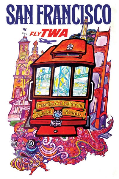 San Francisco Travel Posters: San Francisco - Fly TWA II by Unknown Artist