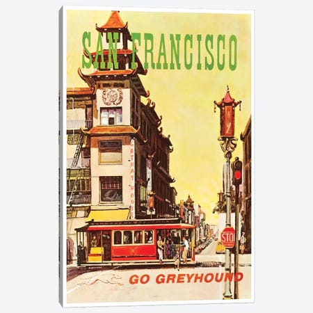 San Francisco - Go Greyhound Canvas Print #LIV289} by Unknown Artist Canvas Wall Art