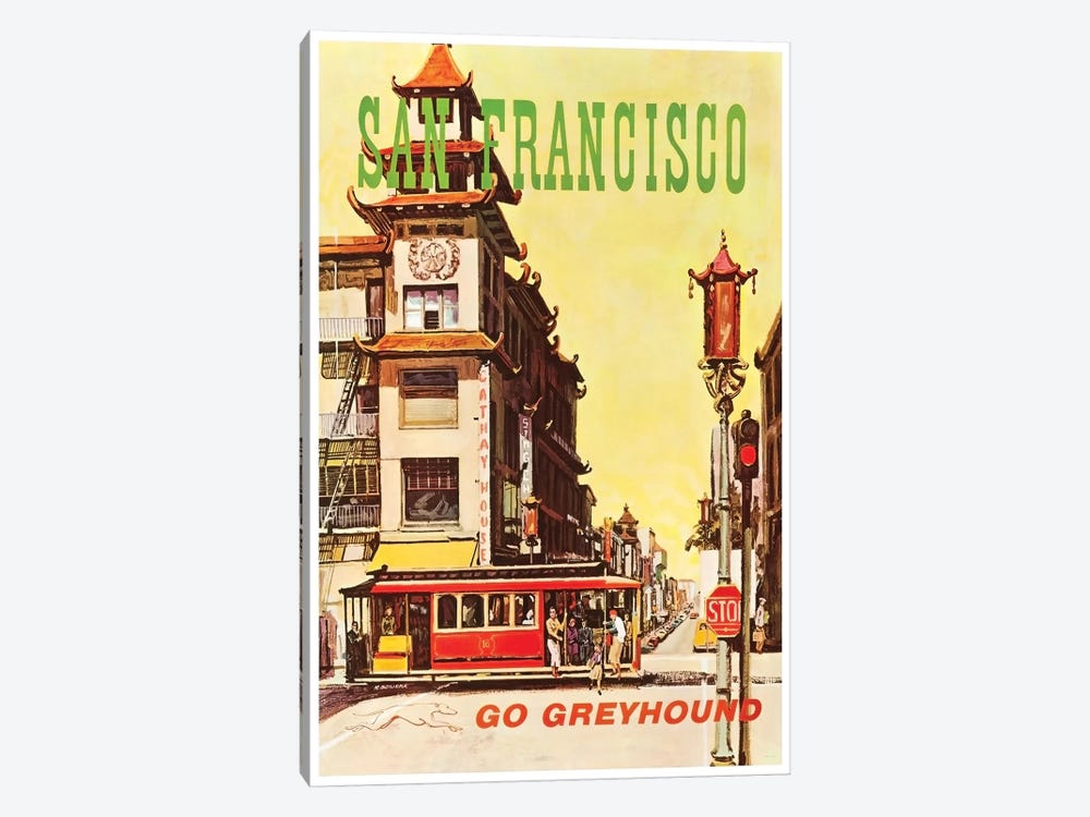 San Francisco - Go Greyhound by Unknown Artist 1-piece Canvas Art Print