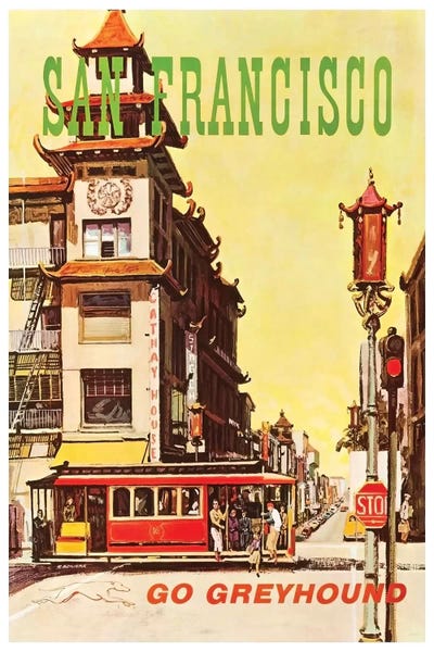 San Francisco Travel Posters: San Francisco - Go Greyhound by Unknown Artist