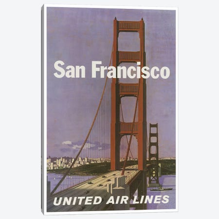 San Francisco - United Airlines Canvas Print #LIV291} by Unknown Artist Canvas Art Print