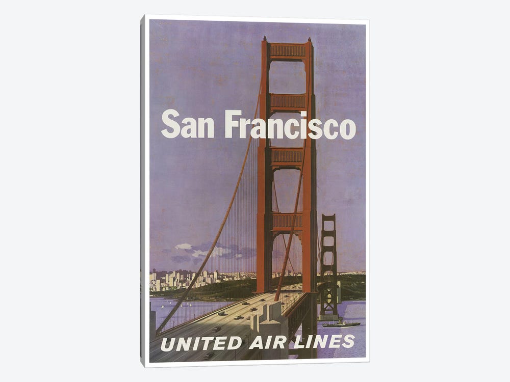 San Francisco - United Airlines 1-piece Canvas Art