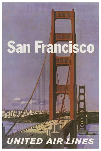 Golden Gate Bridge: San Francisco - United Airlines by Unknown Artist