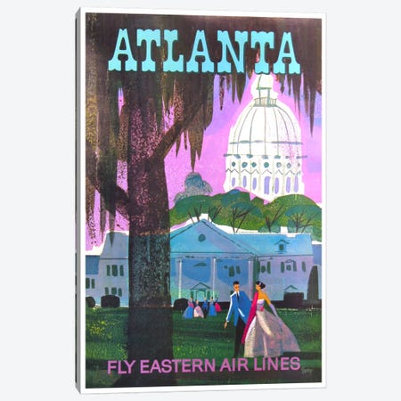 Atlanta - Fly Eastern Air Lines Canvas Print #LIV29} by Unknown Artist Canvas Art