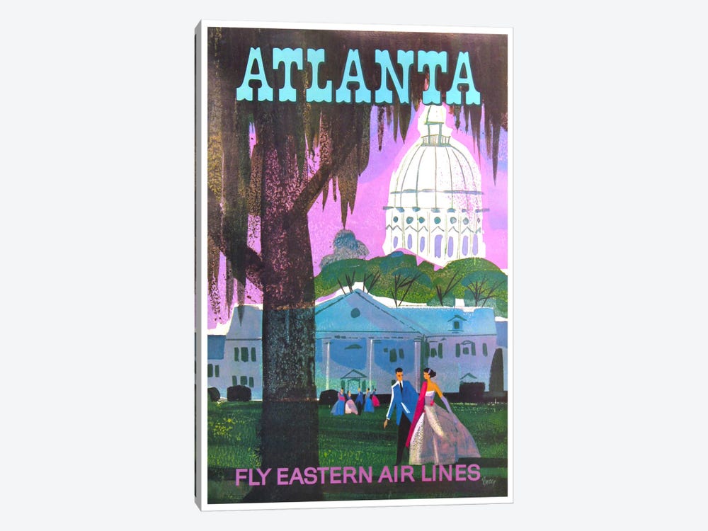 Atlanta - Fly Eastern Air Lines by Unknown Artist 1-piece Canvas Art Print
