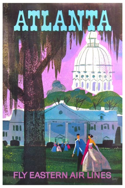 Atlanta Travel Posters: Atlanta - Fly Eastern Air Lines by Unknown Artist