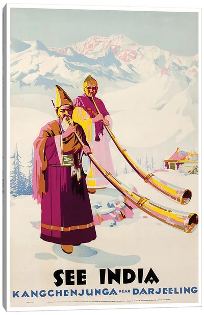 See India: Kangchenjunga Near Darjeeling Canvas Art Print - Vintage Travel Posters