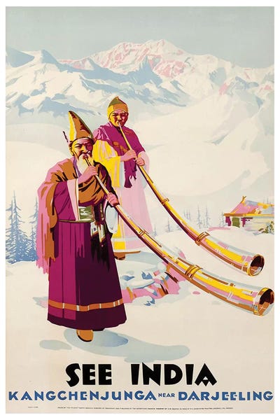 Vintage Travel Posters: See India: Kangchenjunga Near Darjeeling by Unknown Artist