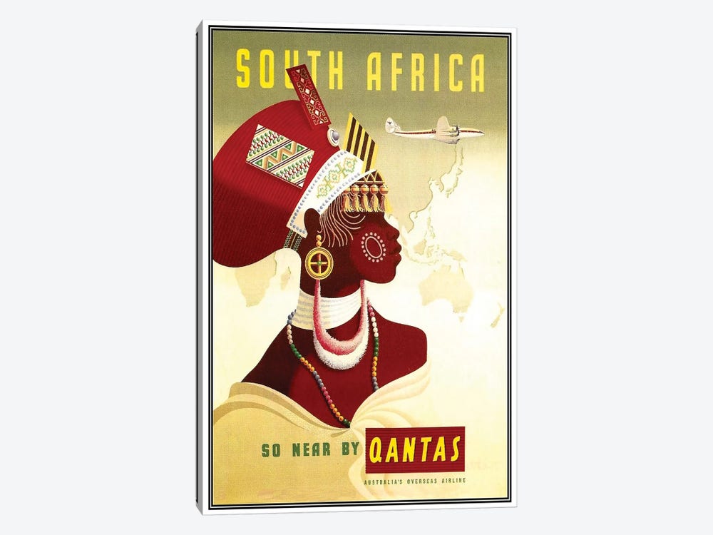 South Africa - So Near By Qantas by Unknown Artist 1-piece Canvas Artwork