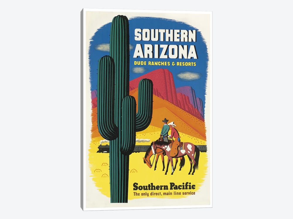 Southern Arizona: Dude Ranches & Resorts - Southern Pacific by Unknown Artist 1-piece Canvas Art Print