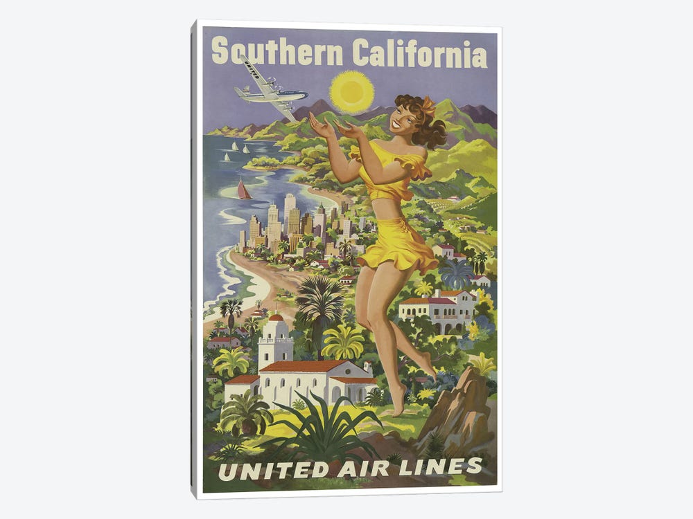 Southern California - United Airlines by Unknown Artist 1-piece Art Print