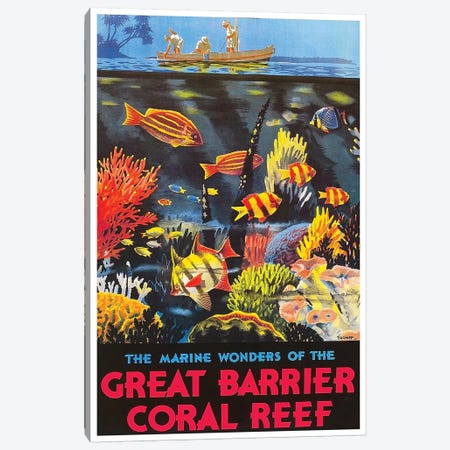 The Marine Wonders Of The Great Barrier Coral Reef Canvas Print #LIV334} by Unknown Artist Canvas Art Print