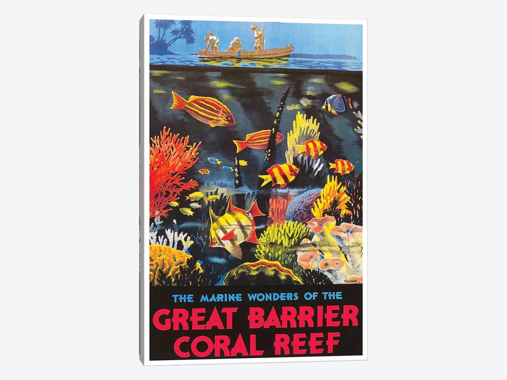 The Marine Wonders Of The Great Barrier Coral Reef by Unknown Artist 1-piece Canvas Wall Art