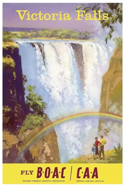 Vintage Travel Posters: Victoria Falls - Fly BOAC/CAA by Unknown Artist