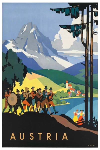 Vintage Travel Posters: Austria: Music by Unknown Artist