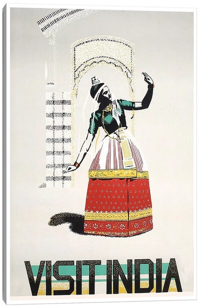 Visit India: Dancing Canvas Art Print - India Art