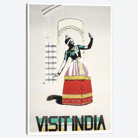 Visit India: Dancing Canvas Print #LIV350} by Unknown Artist Canvas Artwork
