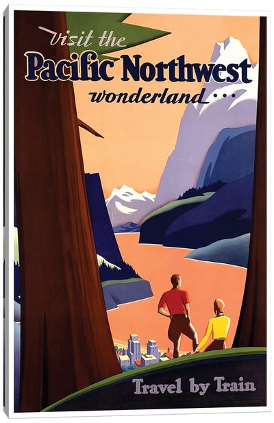 Visit The Pacific Northwest Wonderland Canvas Art Print - Vintage Travel Posters