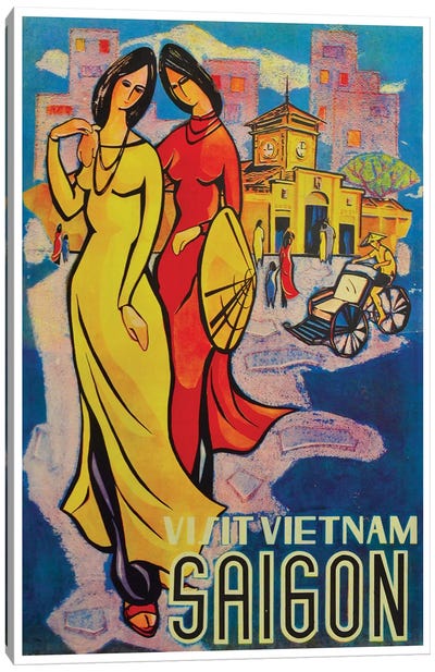 Visit Vietnam: Saigon Canvas Art Print - Vintage Posters