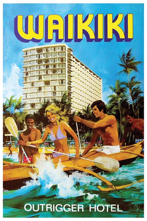 Waikiki - Outrigger Hotel by Unknown Artist wall art