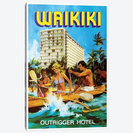 Waikiki - Outrigger Hotel Canvas Print #LIV359} by Unknown Artist Canvas Artwork