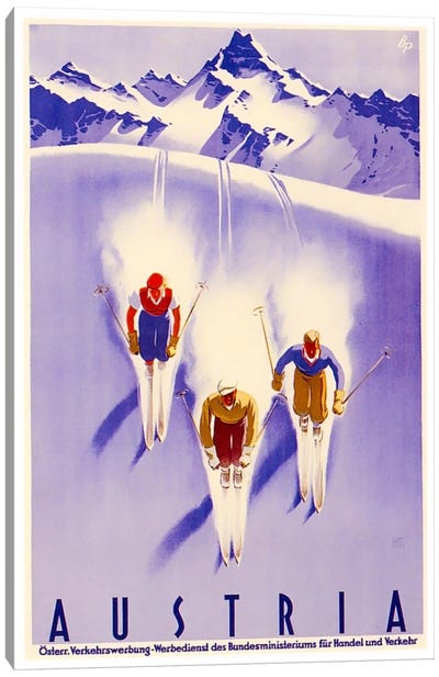Austria: Skiing Canvas Art Print - Austria Art