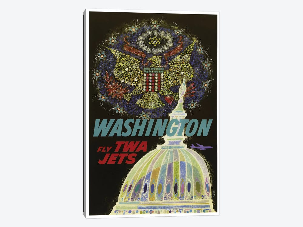 Washington - Fly TWA 1-piece Canvas Art Print
