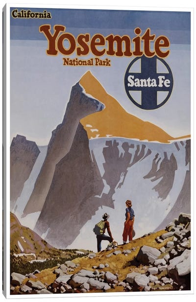 Yosemite National Park - Santa Fe Railway Canvas Art Print - Travel Posters