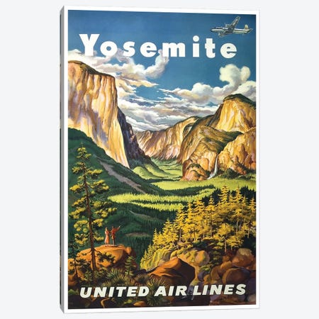 Yosemite National Park - United Airlines Canvas Print #LIV369} by Unknown Artist Canvas Art Print