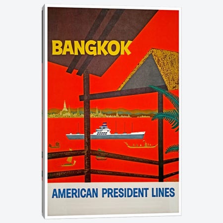 Bangkok, Thailand - American President Lines Canvas Print #LIV37} by Unknown Artist Canvas Artwork