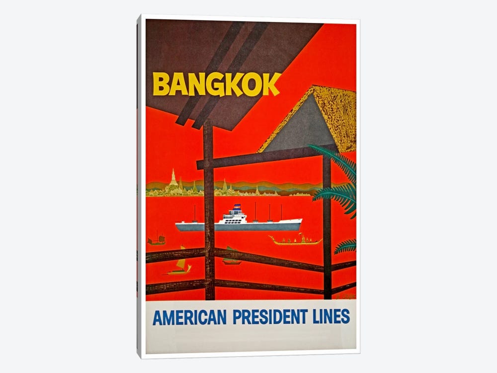 Bangkok, Thailand - American President Lines by Unknown Artist 1-piece Canvas Artwork